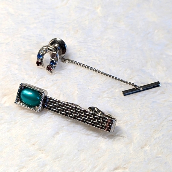 Vintage Silvertone Tie Clips Qty (2) - 1 is SWANK - Picture 2 of 4